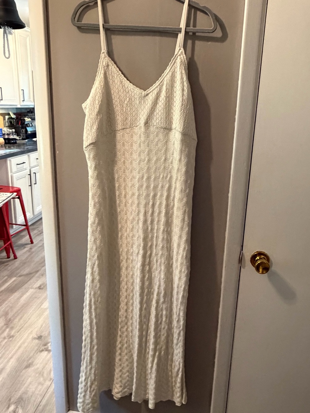 Hollister Cream Crochet Maxi Slip Dress XXL
